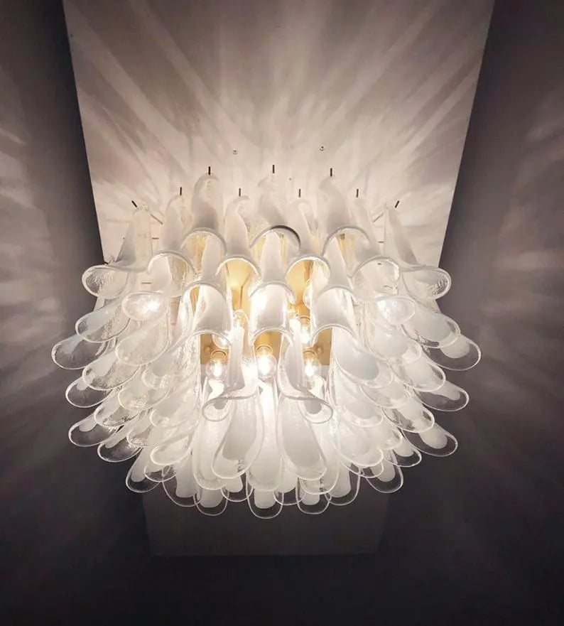 Murano Ceiling lamp – 64 petals – Transparent/White - Zonesus