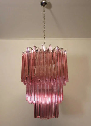 Murano Chandelier – 184 prisms – Pink - Zonesus