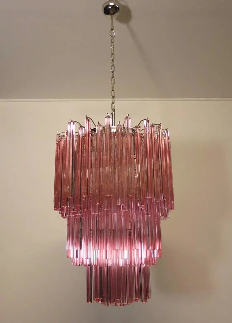 Murano Chandelier – 184 prisms – Pink - Zonesus