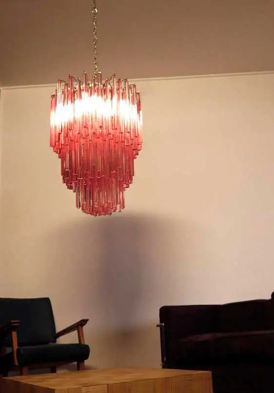 Murano Chandelier – 184 prisms – Pink - Zonesus