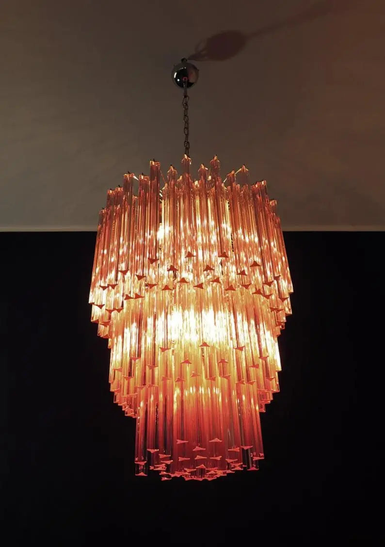 Murano Chandelier – 184 prisms – Pink - Zonesus