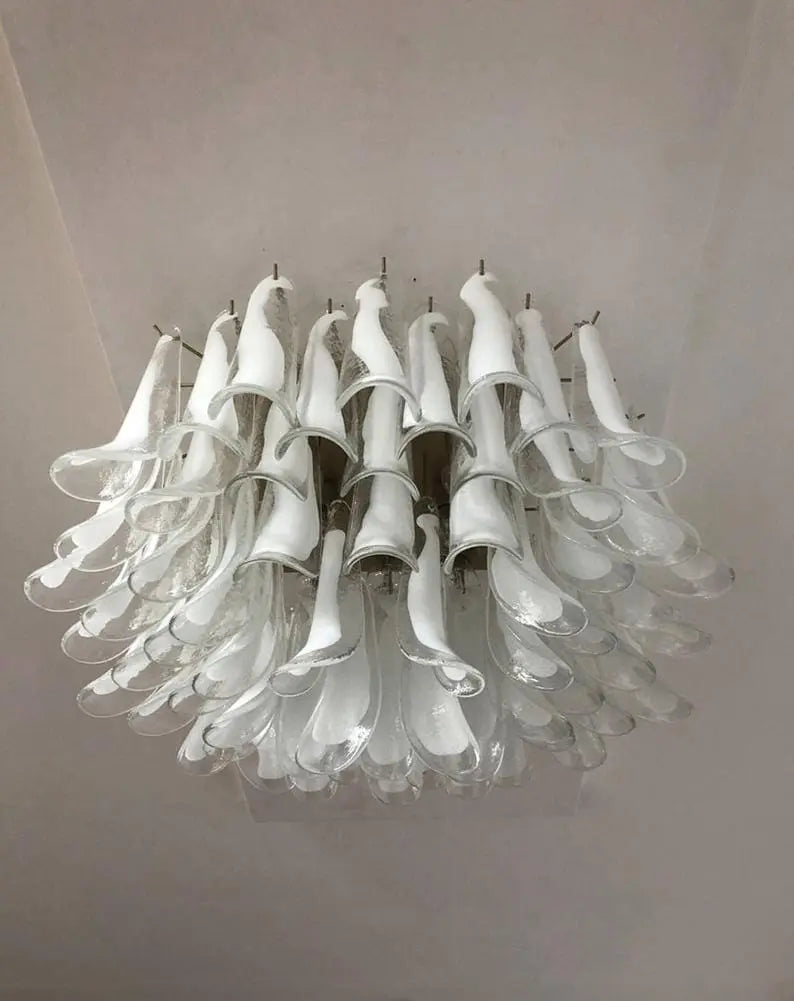 Murano Ceiling lamp – 64 petals – Transparent/White - Zonesus