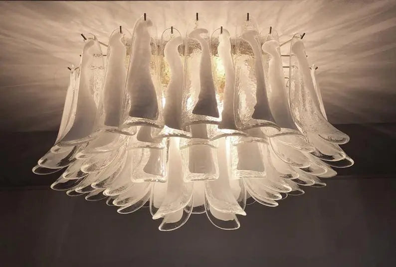 Murano Ceiling lamp – 64 petals – Transparent/White - Zonesus