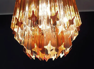 Murano Chandelier – 47 prisms – Amber/Transparent - Zonesus