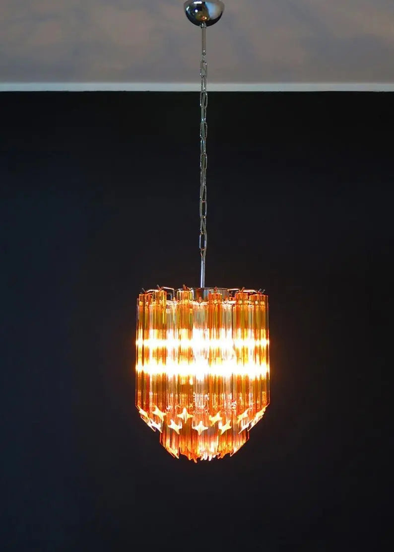 Murano Chandelier – 47 prisms – Amber/Transparent - Zonesus