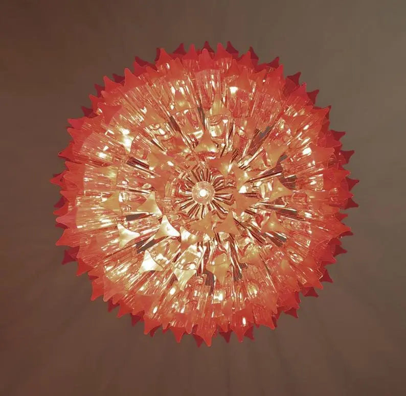 Murano Chandelier – Triedri – Pink – 242 prisms - Zonesus