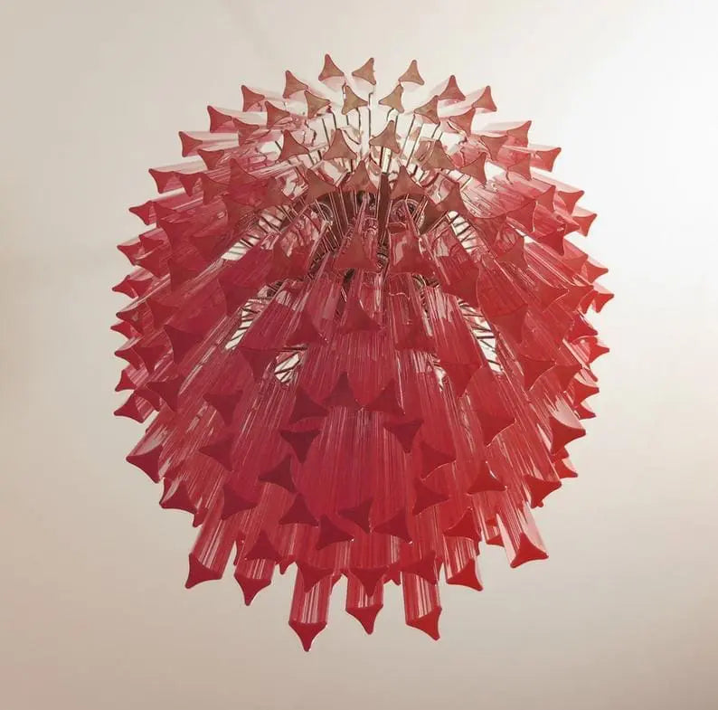Murano Chandelier – Triedri – Pink – 242 prisms - Zonesus