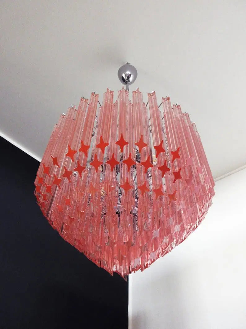 Murano Chandelier – 163 prisms – Pink - Zonesus