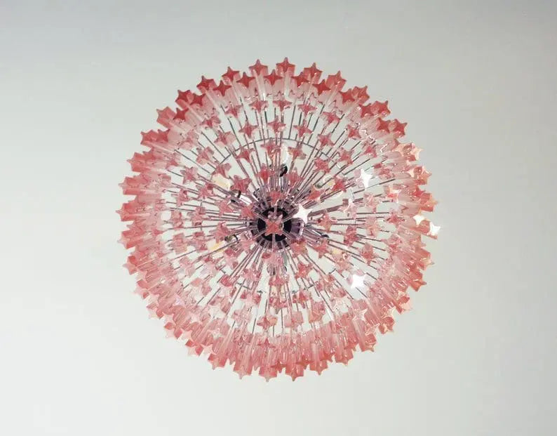 Murano Chandelier – 163 prisms – Pink - Zonesus