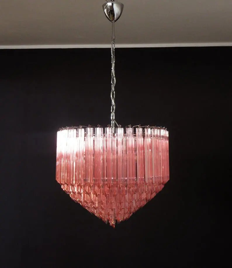 Murano Chandelier – 163 prisms – Pink - Zonesus