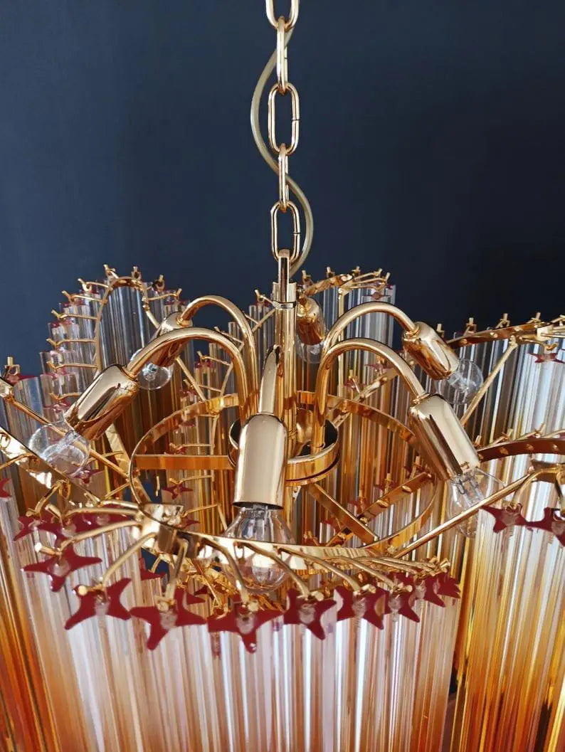 Murano Chandelier – Viennetta – 114 prisms – Amber - Zonesus