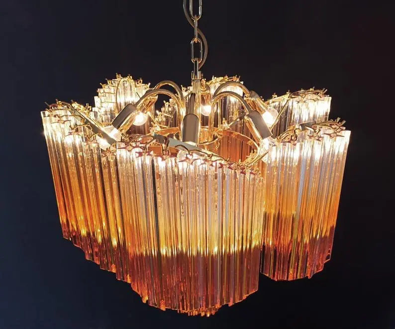 Murano Chandelier – Viennetta – 114 prisms – Amber - Zonesus