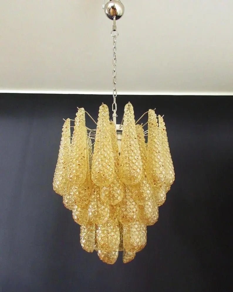 Murano Chandelier – Drop – 41 glasses – Amber - Zonesus