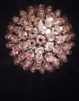 Murano Chandelier – Poliedri -140 glass – Pink - Zonesus