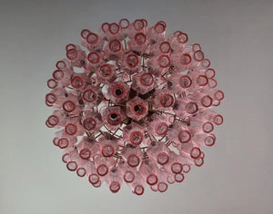 Murano Chandelier – Poliedri -140 glass – Pink - Zonesus