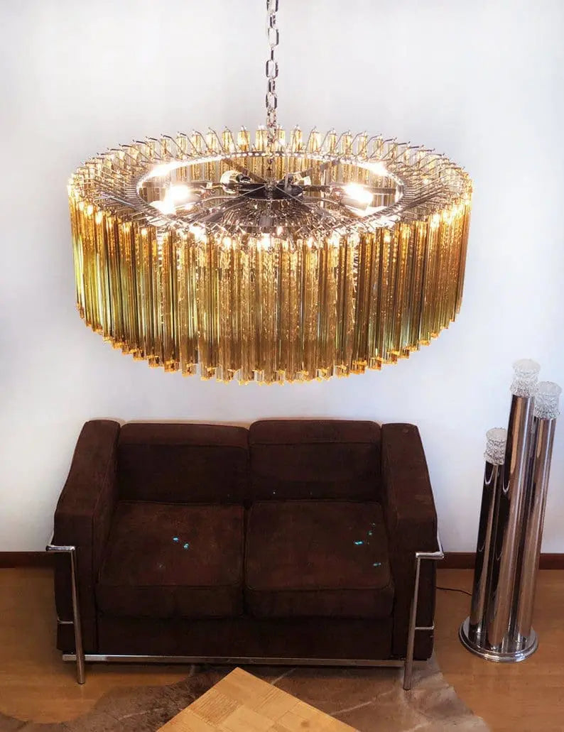 Murano Chandelier – Triedri – 391 prisms – Amber - Zonesus
