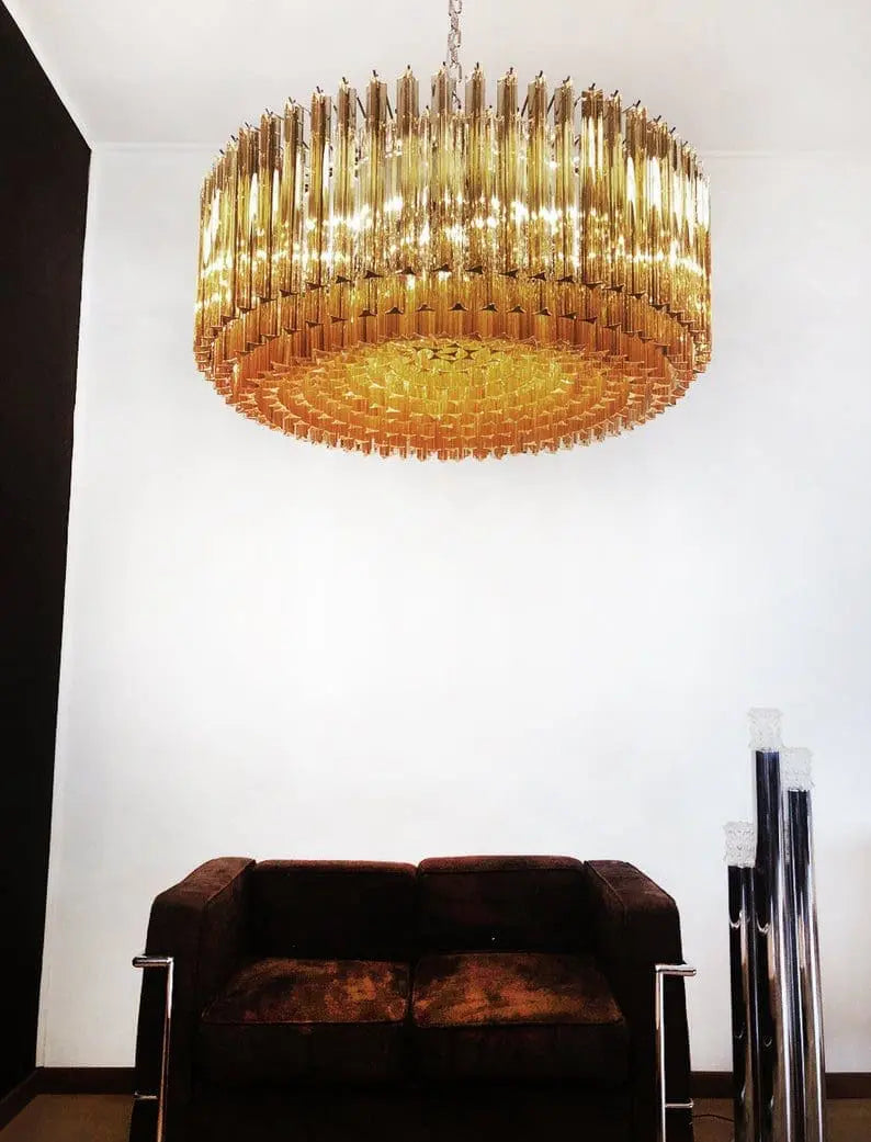 Murano Chandelier – Triedri – 391 prisms – Amber - Zonesus