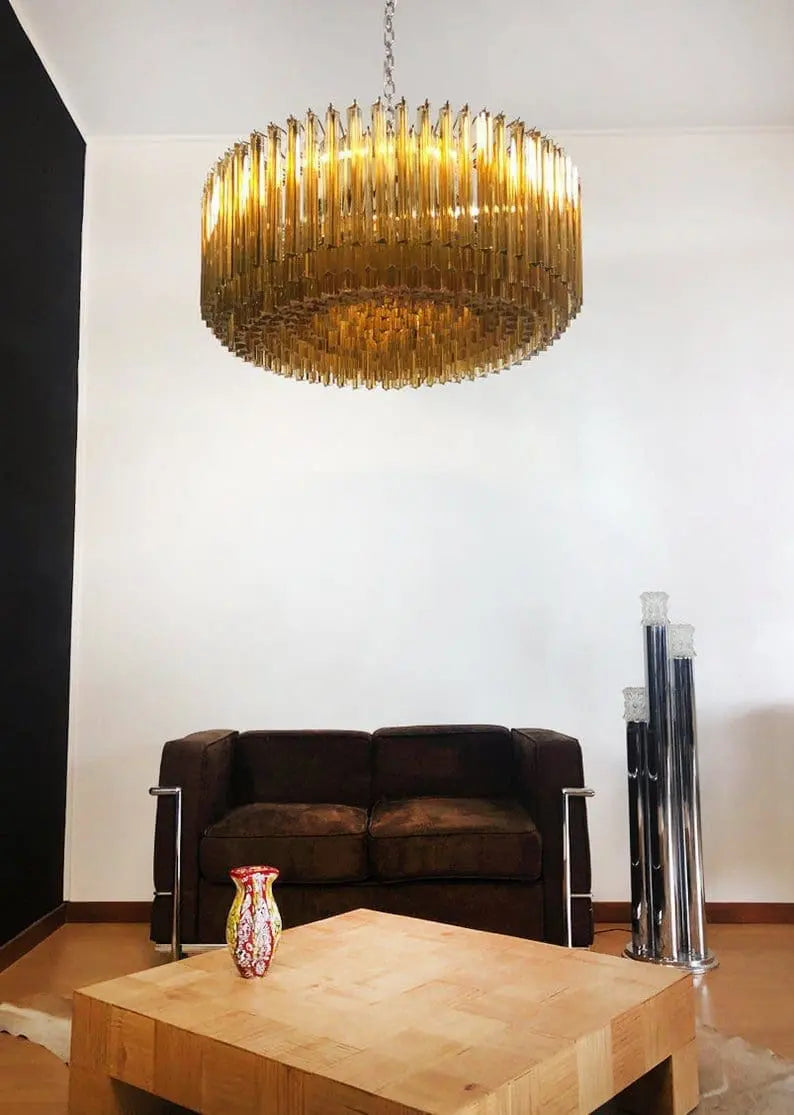 Murano Chandelier – Triedri – 391 prisms – Amber - Zonesus
