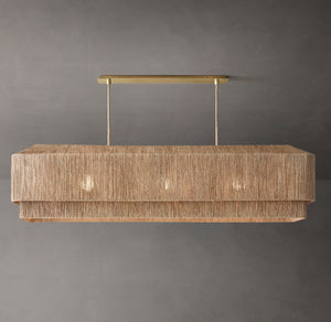 Ceva Rectangular Natural Chandelier 54" - Zonesus
