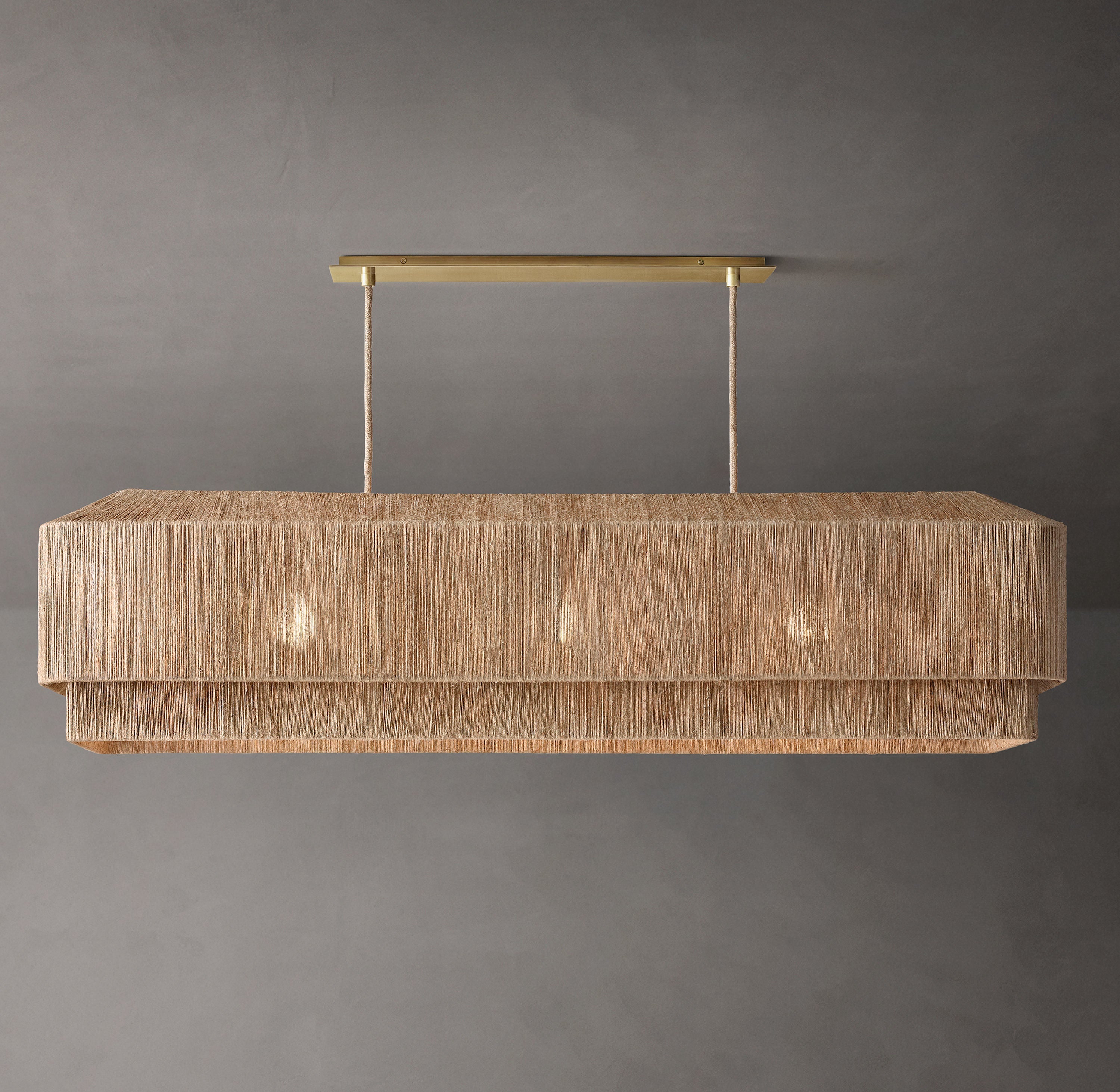 Ceva Rectangular Natural Chandelier 54" - Zonesus