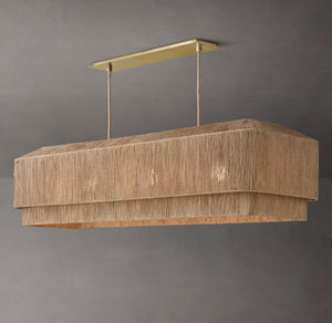 Ceva Rectangular Natural Chandelier 54" - Zonesus
