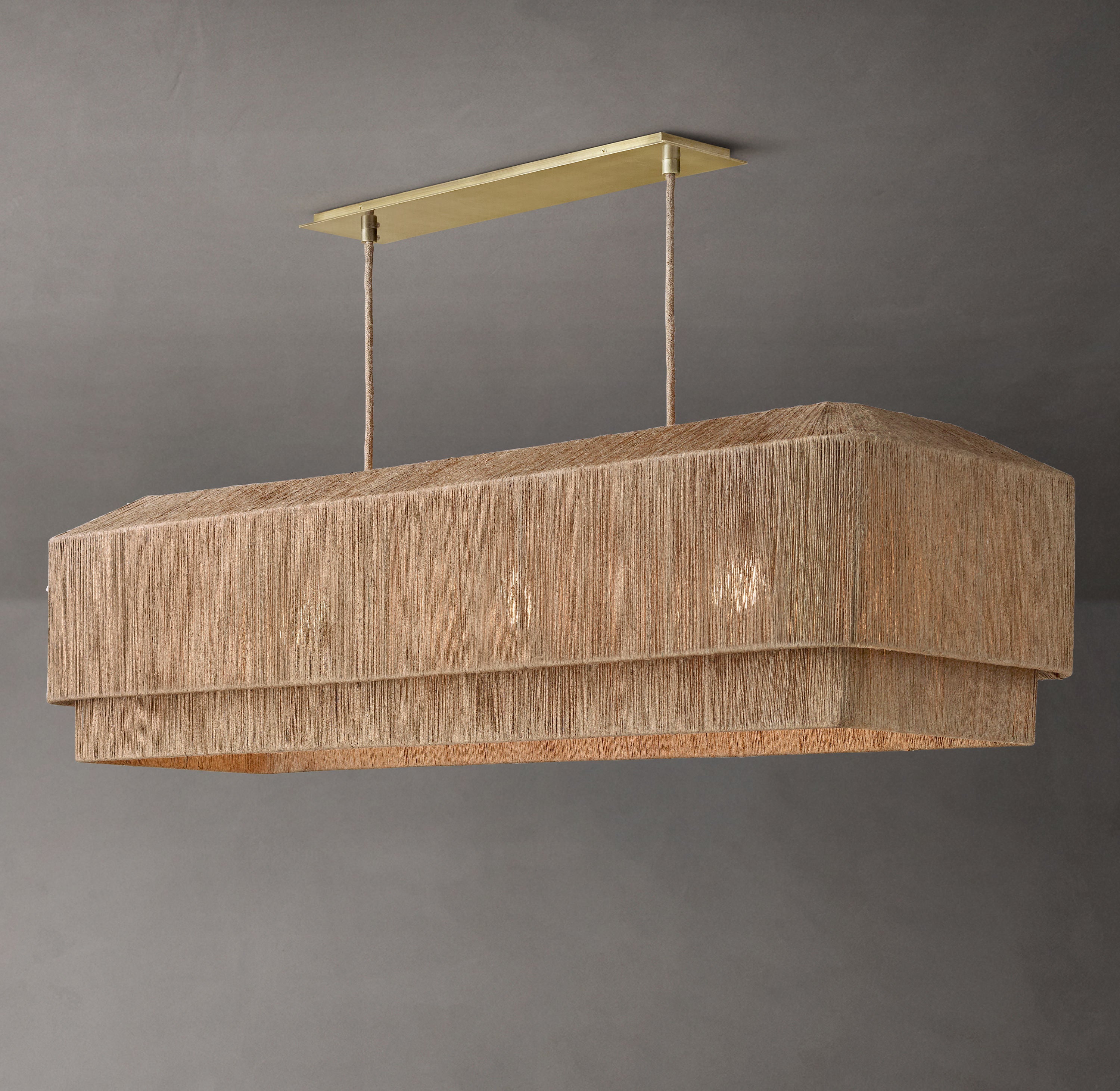 Ceva Rectangular Natural Chandelier 54" - Zonesus