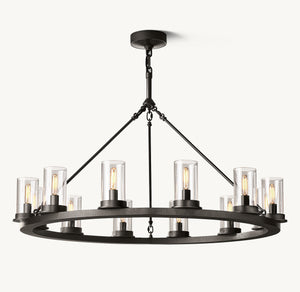 Ondra Round Clear Glass Chandelier 36" - Zonesus
