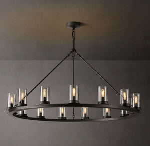 Ondra Round Clear Glass Chandelier 48" - Zonesus
