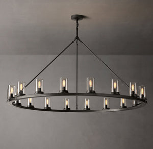 Ondra Round Clear Glass Chandelier 60" - Zonesus