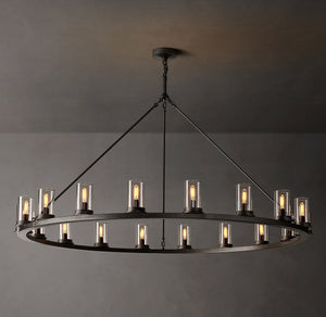 Ondra Round Clear Glass Chandelier 60" - Zonesus