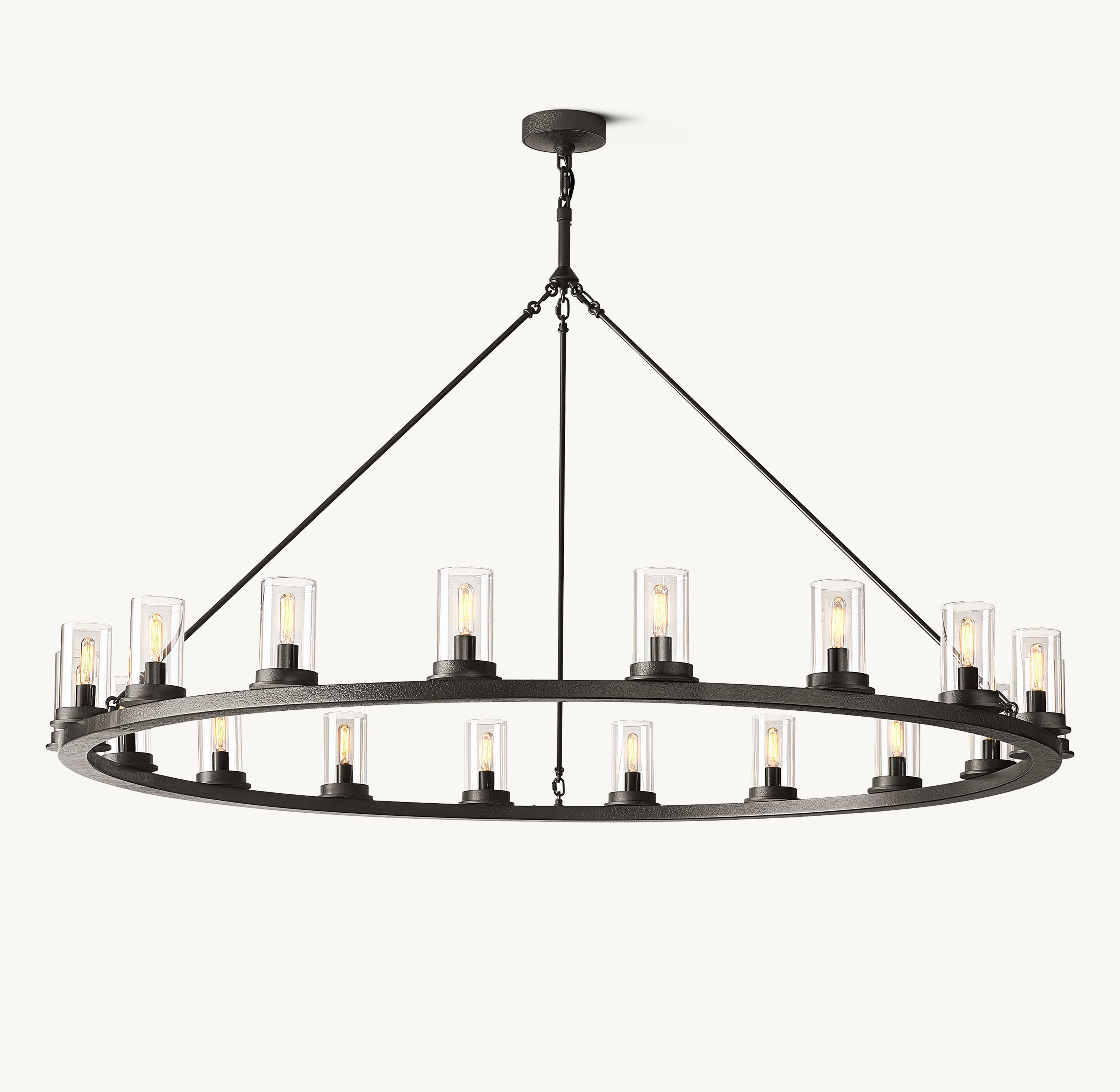 Ondra Round Clear Glass Chandelier 60" - Zonesus