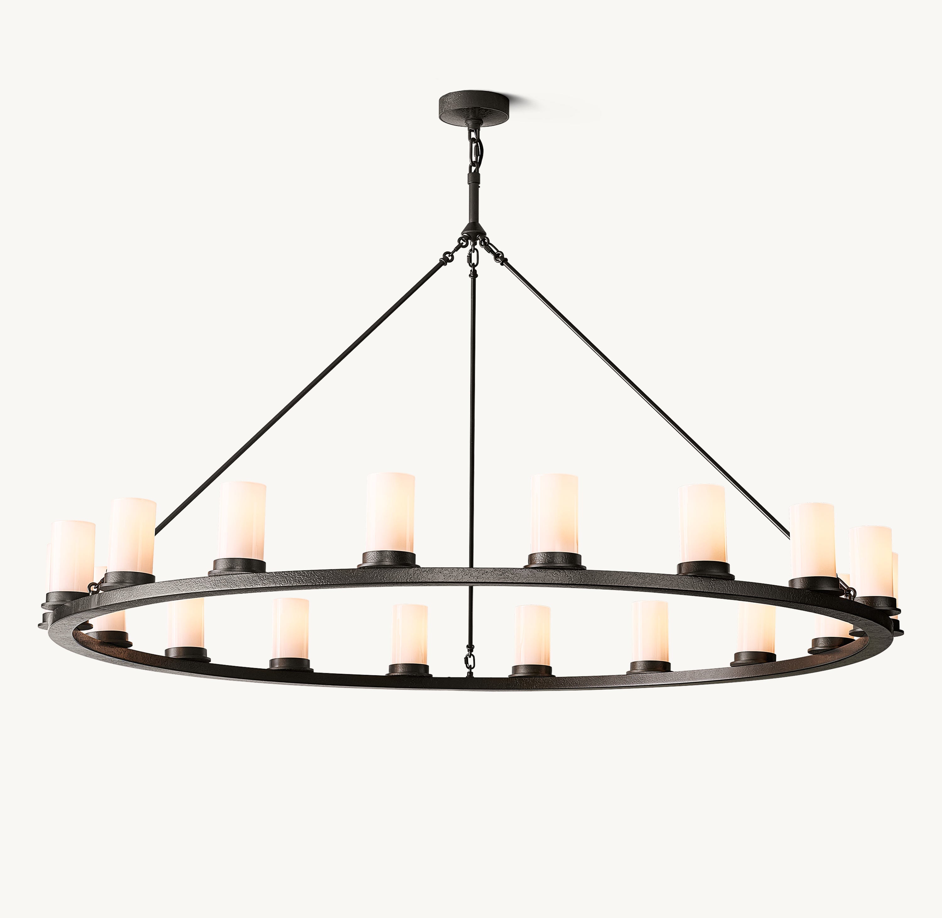 Ondra Round Milk Glass Chandelier 60" - Zonesus