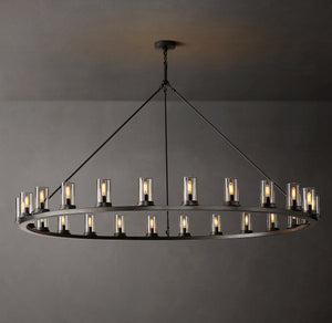 Ondra Round Clear Glass Chandelier 72" - Zonesus