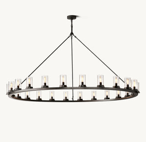 Ondra Round Clear Glass Chandelier 72" - Zonesus