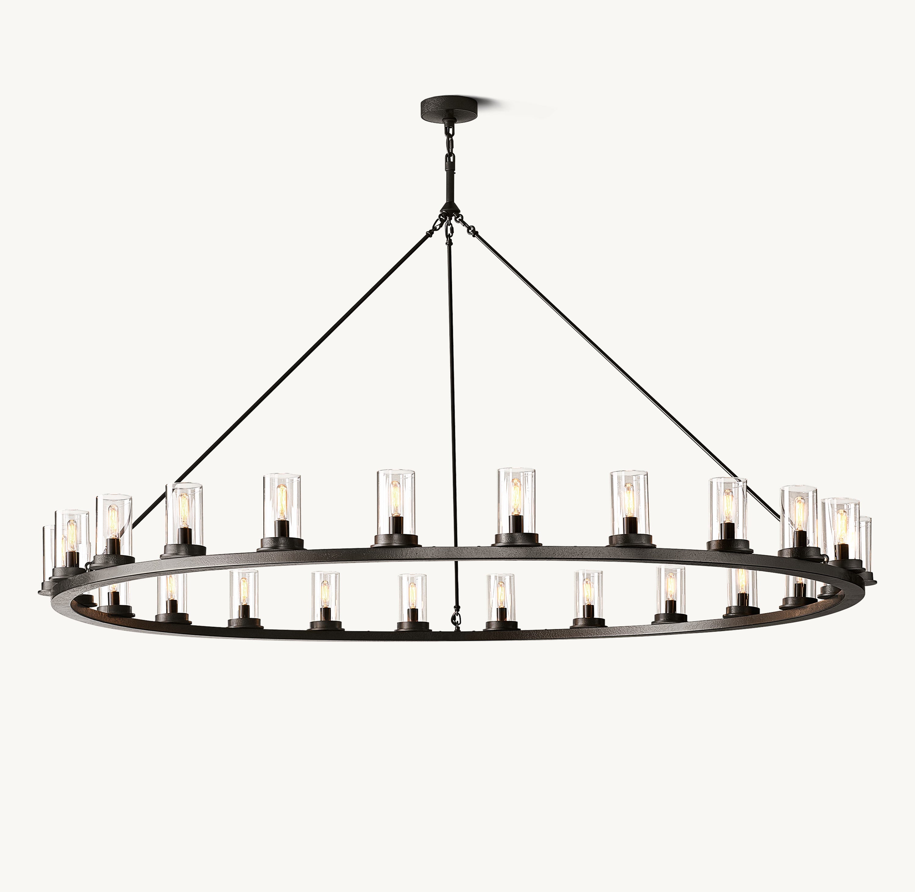 Ondra Round Clear Glass Chandelier 72" - Zonesus
