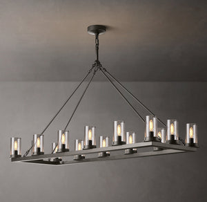 Ondra Linear Clear Glass Chandelier 52" - Zonesus