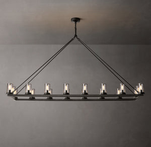 Ondra Linear Clear Glass Chandelier 72" - Zonesus