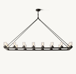 Ondra Linear Clear Glass Chandelier 72" - Zonesus