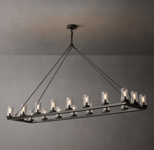 Ondra Linear Clear Glass Chandelier 72" - Zonesus