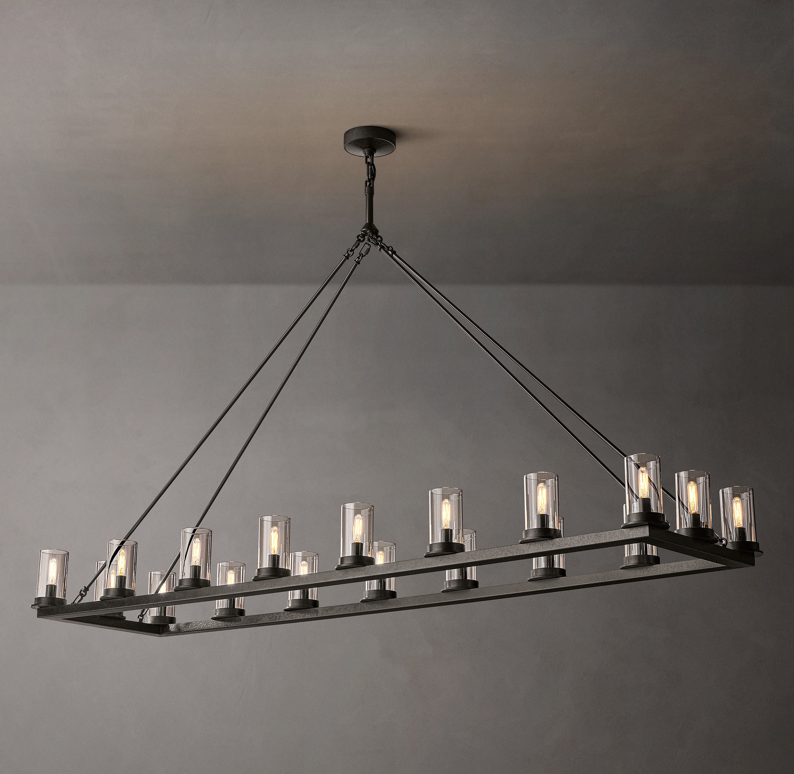 Ondra Linear Clear Glass Chandelier 72" - Zonesus