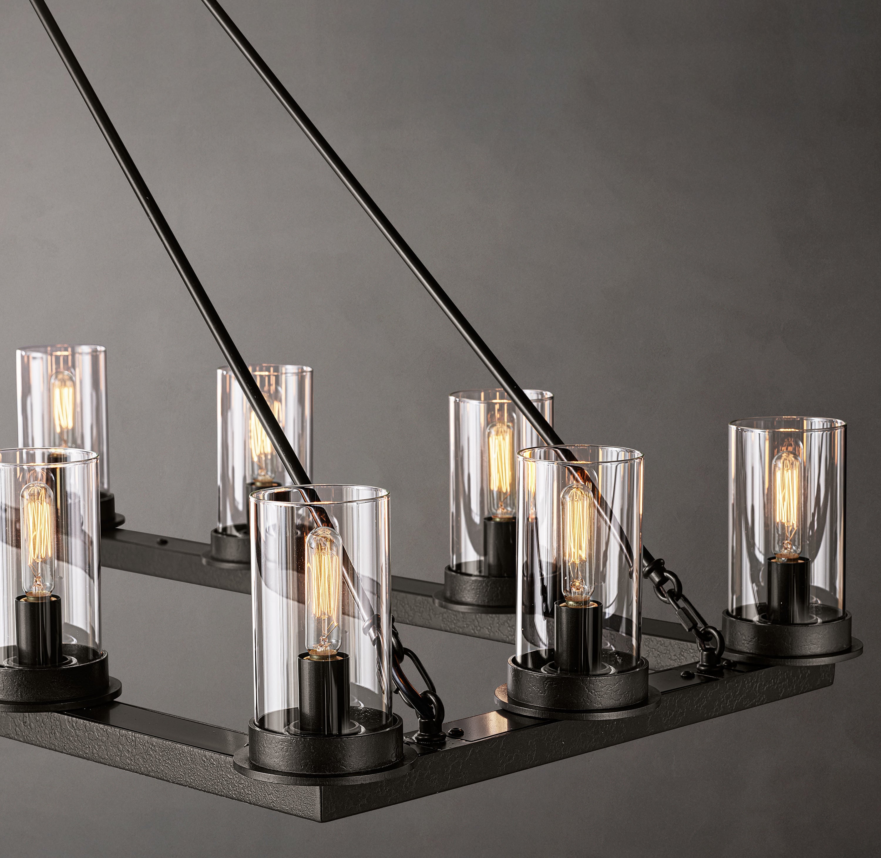 Ondra Linear Clear Glass Chandelier 72" - Zonesus