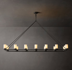 Ondra Linear Milk Glass Chandelier 72" - Zonesus