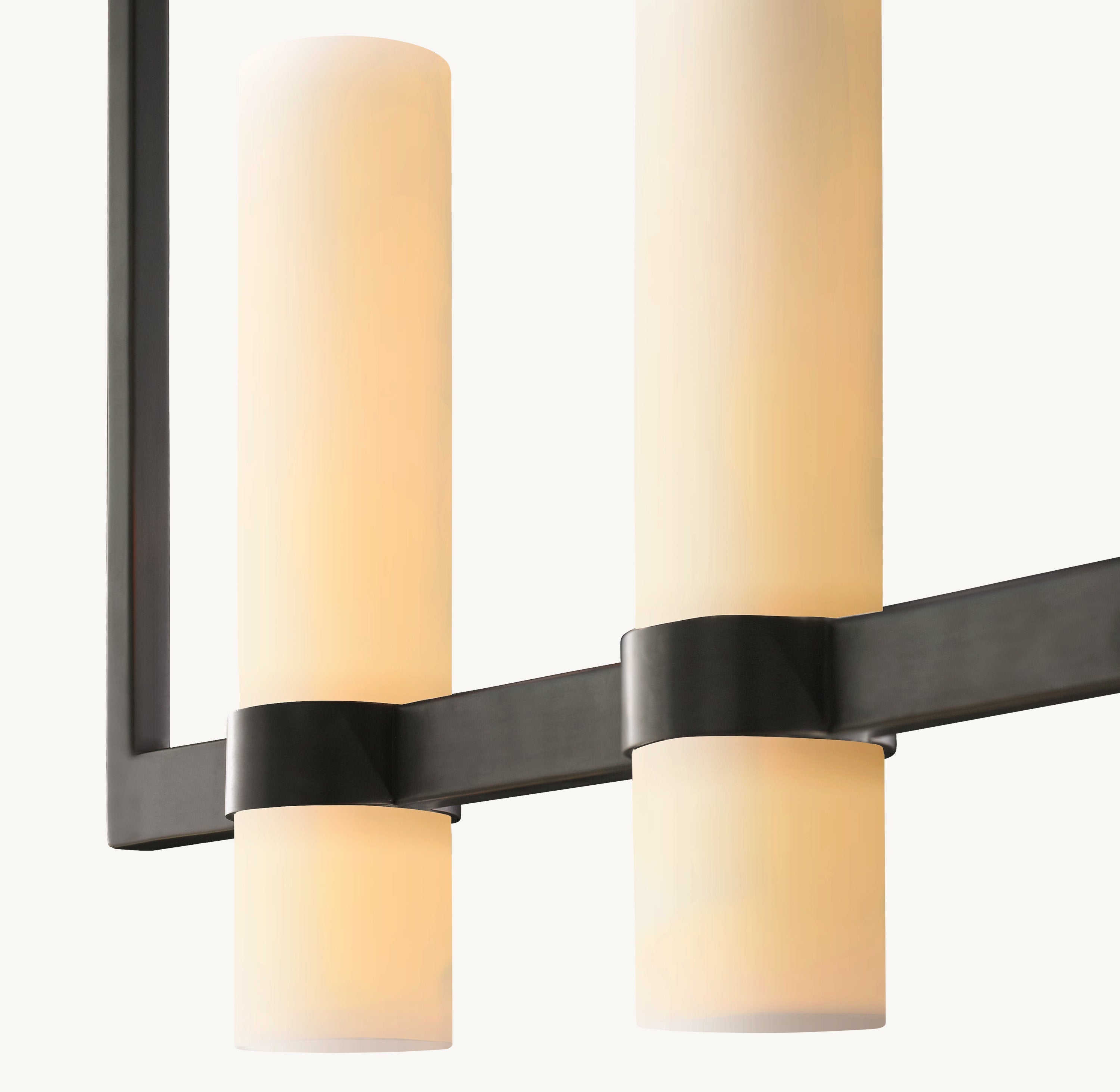 Ravelle Linear Milk Glass Chandelier 59" - Zonesus