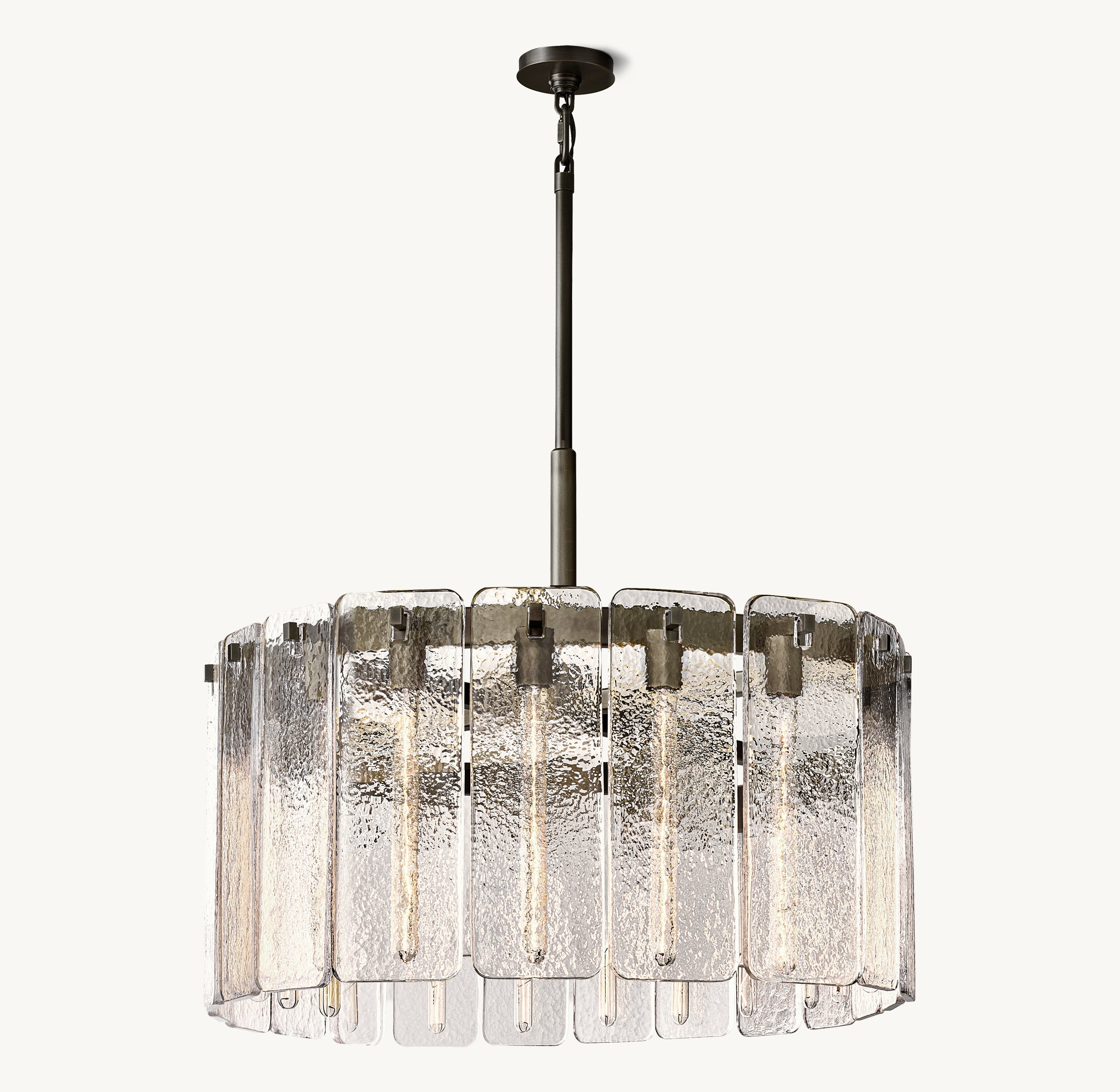 Calamette Glass Round Chandelier 36" - Zonesus