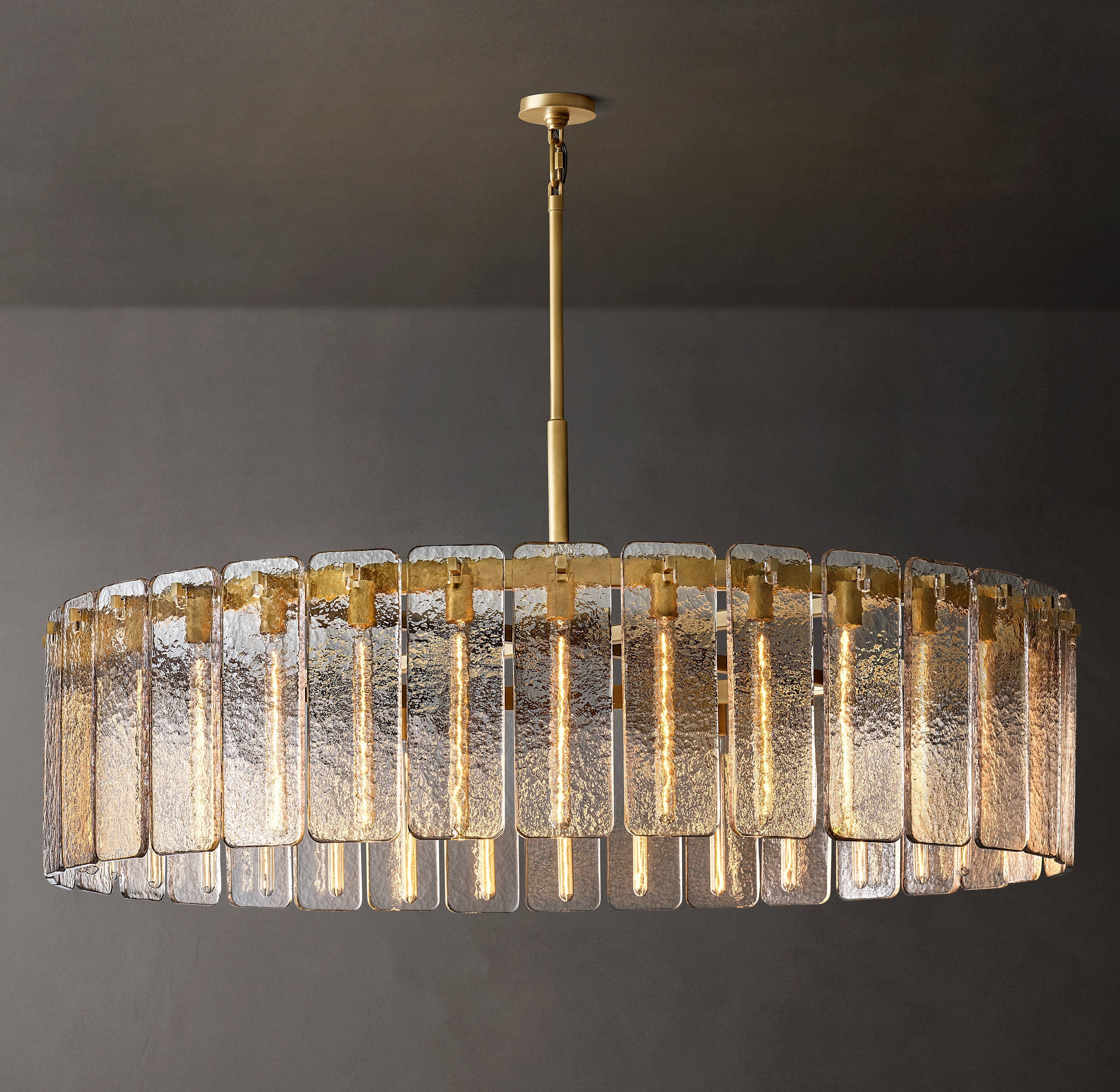 Calamette Glass Round Chandelier 60" - Zonesus