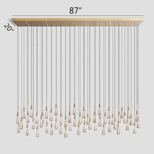Solitaire Crystal Linear Chandelier 37" 50" 60'' 70" 87" 120''W - Zonesus