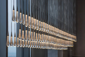 Solitaire Crystal Linear Chandelier 37" 50" 60'' 70" 87" 120''W - Zonesus
