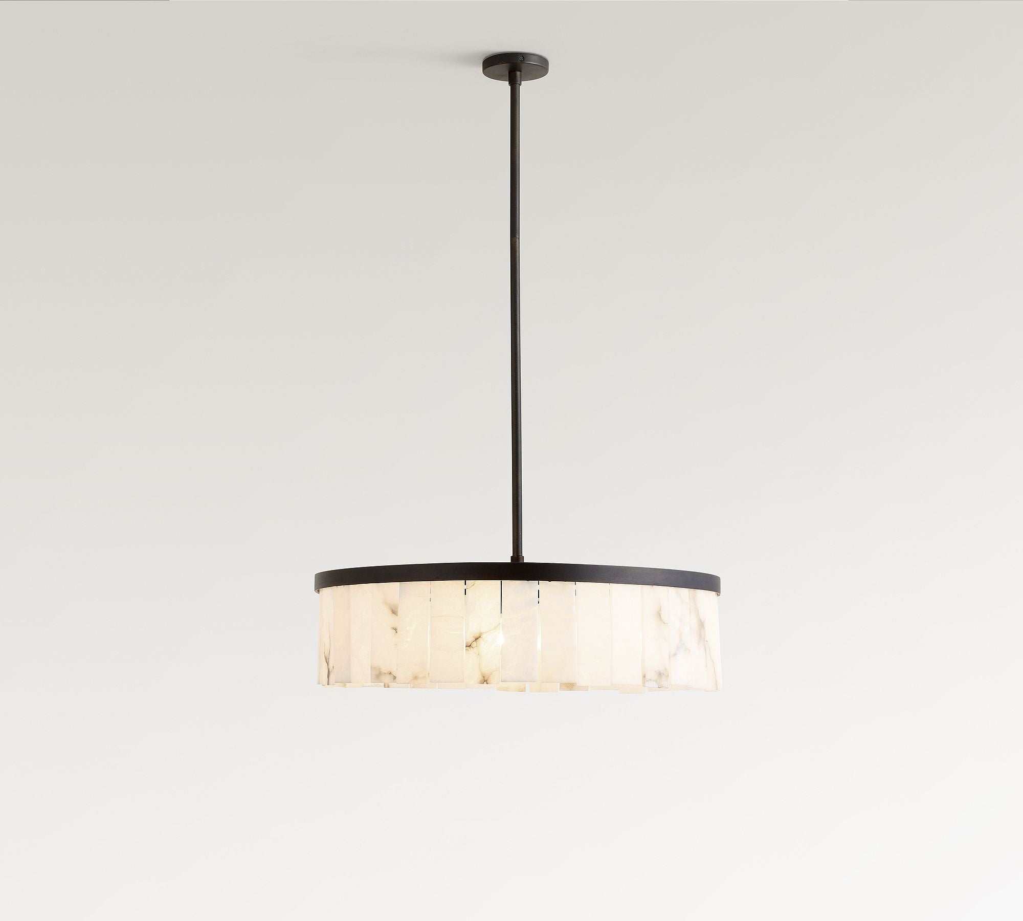 Windham Alabaster Tile Round Chandelier (30"-42") - Zonesus