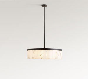 Windham Alabaster Tile Round Chandelier (30"-42") - Zonesus
