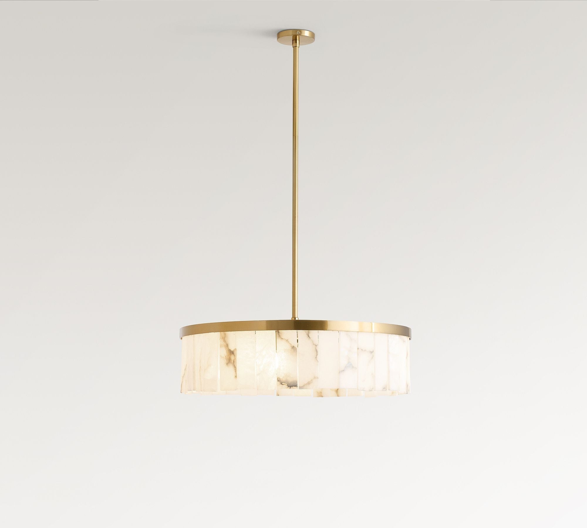 Windham Alabaster Tile Round Chandelier (30"-42") - Zonesus